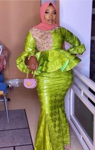 unique ankara peplum skirt and blouse, hausa style