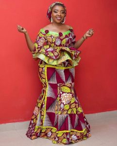 stylish ankara peplum skirt and blouse style for young ladies