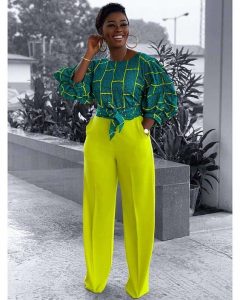 special ankara crop top with palazzo trousers for classy young ladies