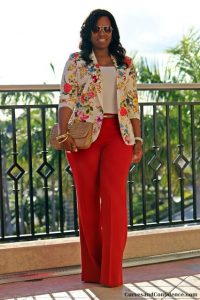 floral ankara suit blouse with palazzo trousers for young ladies