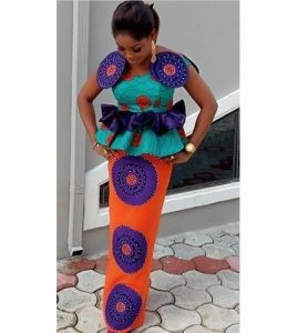 trending ankara peplum blouse with long skirt for wedding