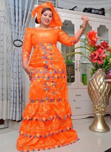 beautiful ankara lace long gown for curvy young ladies