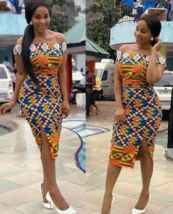 short ankara split gown for curvy slay queens