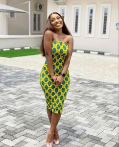 ankara sleeveless gown for curvy young ladies