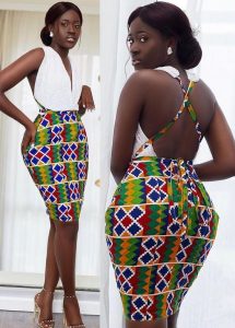 ankara show back, short gown for curvy black ladies