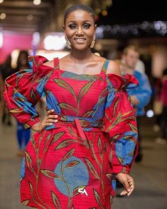 big ladies stylish short ankara gown