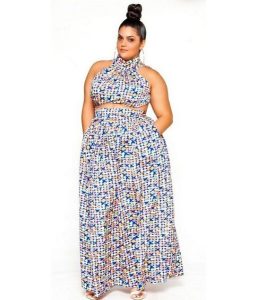 stylish ankara crop top with long maxi skirt for chubby, busty ladies