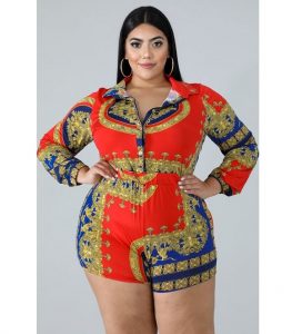 short ankara pajamas style for plus size, curvy ladies