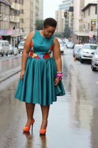 short sleeve ankara cinderella style gown for chubby young ladies