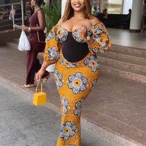 Ankara long gown styles hot sale for plus size ladies