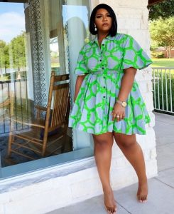 ankara short cinderella gown style for plus size, curvy ladies