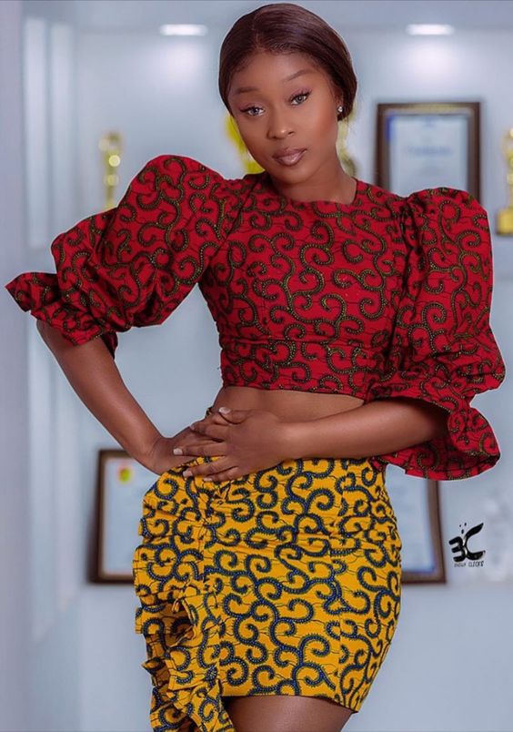 ankara short skirts and blouse