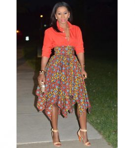 special ankara high waist maxi skirt with blouse