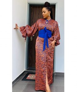 slit long ankara gown for young ladies