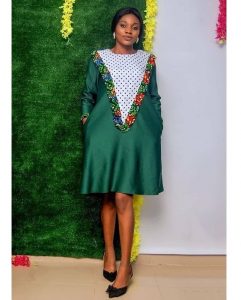 short ankara gown style for slim young ladies