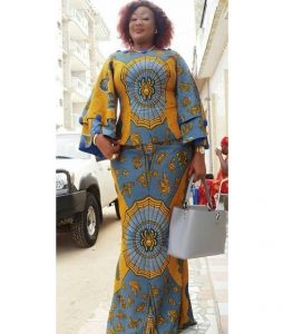 stylish ankara long skirt and blouse for young moms