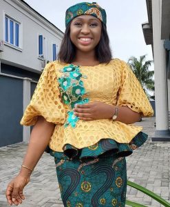 cute ankara peplum blouse for church and wedding