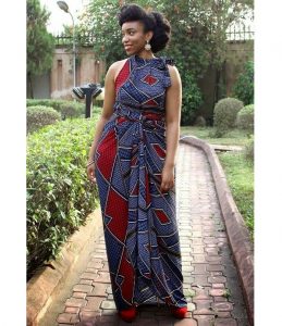 simple but cute ankara long gown for young ladies