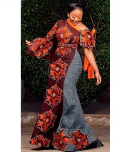 ankara long gown for classy young ladies