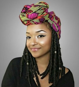 latest african print head wrap style