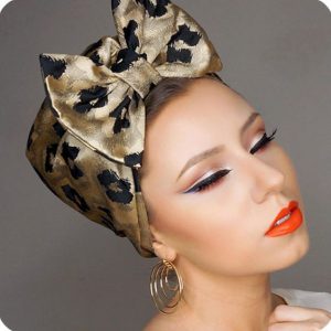 ankara auto head wear style with bow-tie design