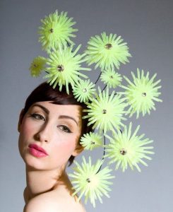 sun flower shaped fascinator headpiece style for cultural festivals