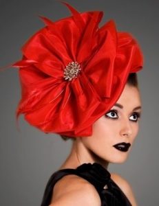 pepper red fascinator headpiece style