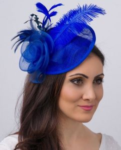 royal blue fascinator headpiece style for classy ladies