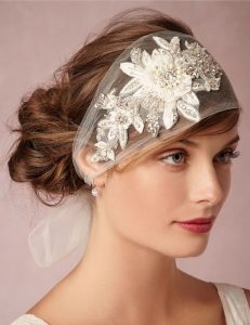 floral fascinator scarf style for wedding