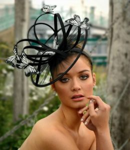 bridal fascinator headpiece style with butterfly design