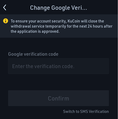 kucoin google verification - 2FA setup