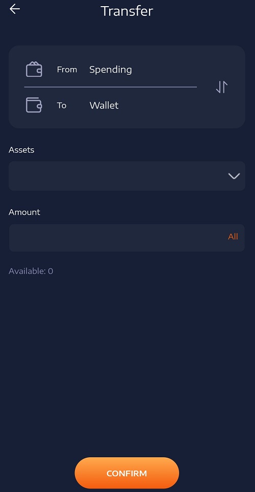 Calo app: Transfer tokens between wallets