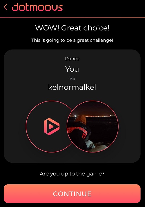Dotmoovs app: Challenge your friends in football or dance skills