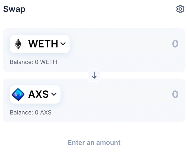 How to swap WETH to Axie Infinity tokens in Ronin wallet