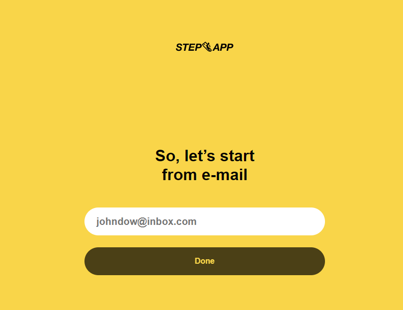 How to use the step app: Type in your email ID