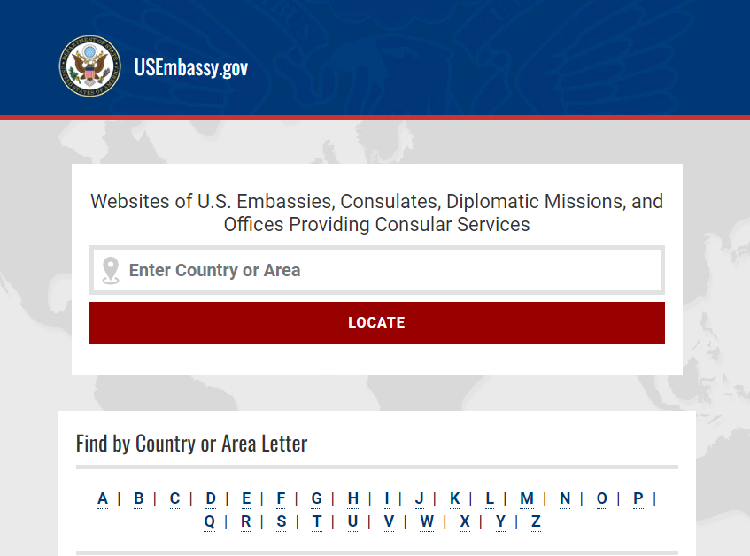 How to locate the U.S. embassy in your country